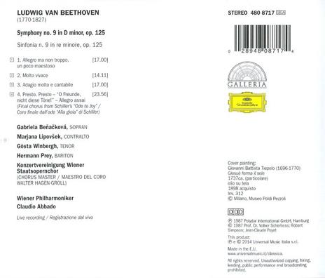 Sinfonia n.9 - CD Audio di Ludwig van Beethoven,Claudio Abbado,Wiener Philharmoniker - 2