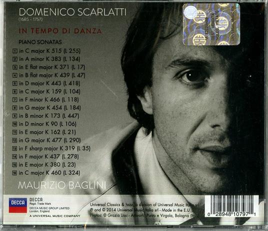 In tempo di danza. 16 sonate per pianoforte - CD Audio di Domenico Scarlatti,Maurizio Baglini - 2