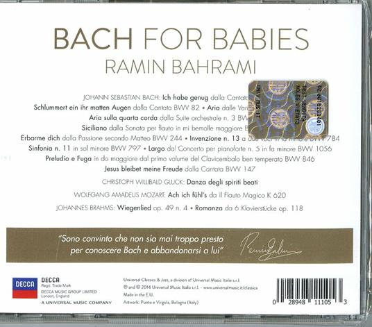 Bach for Babies - CD Audio di Johann Sebastian Bach,Ramin Bahrami - 2