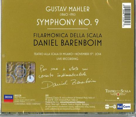 Sinfonia n.9 - CD Audio di Gustav Mahler,Orchestra del Teatro alla Scala di Milano,Daniel Barenboim - 2
