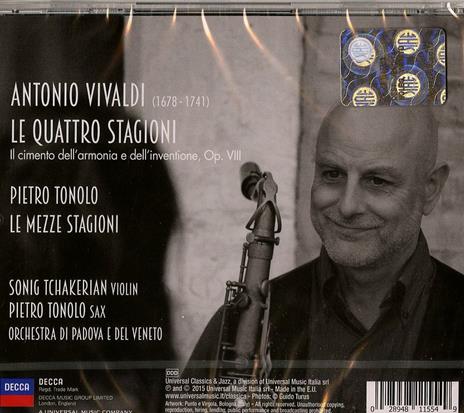 Le quattro stagioni / Le mezze stagioni - CD Audio di Antonio Vivaldi,Pietro Tonolo,Orchestra di Padova e del Veneto,Sonig Tchakerian - 2