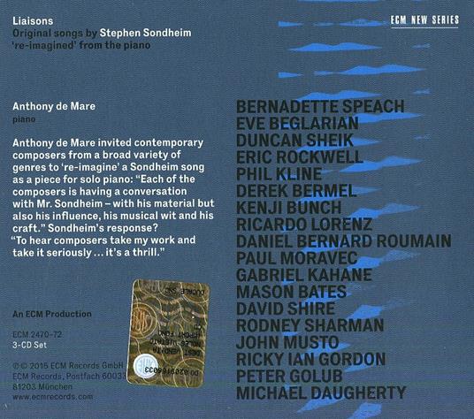 Re-Imagining Sondheim from the Piano - CD Audio di Stephen Sondheim - 2