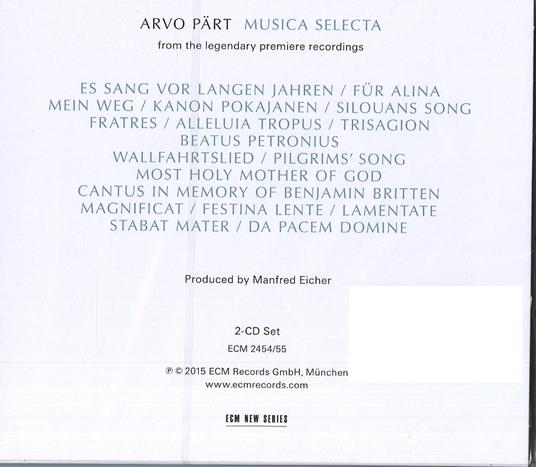 Musica Selecta - CD Audio di Arvo Pärt - 2