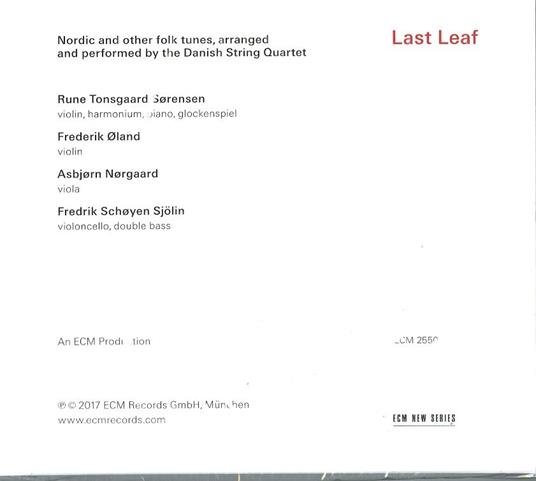 Last Leaf. Arrangiamenti di brani tradizionali del folklore nordico - CD Audio di Danish String Quartet - 2