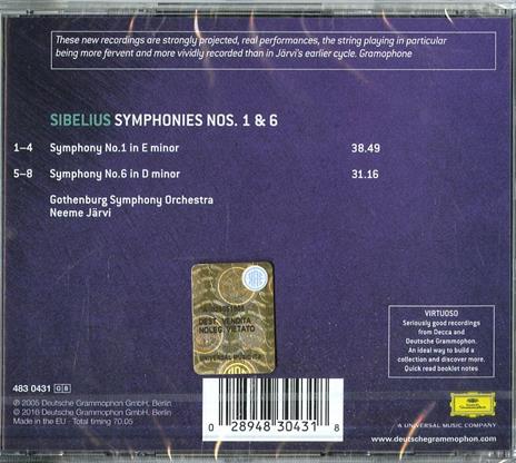 Sinfonie n.1, n.6 (Serie Virtuoso) - CD Audio di Jean Sibelius,Neeme Järvi,Göteborg Symphony Orchestra - 2