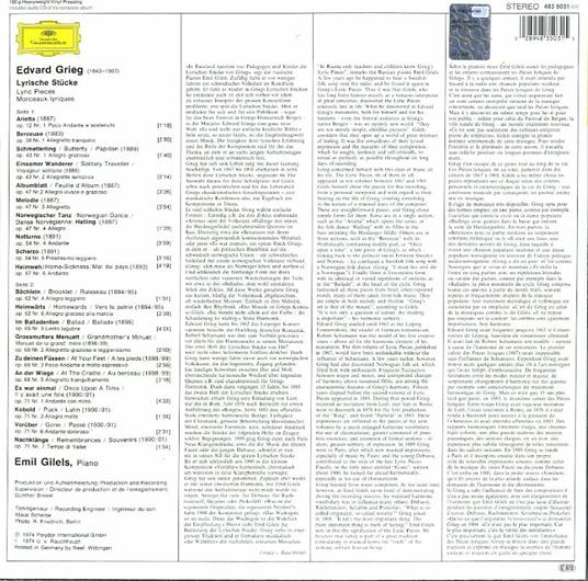 Pezzi lirici - Vinile LP di Edvard Grieg,Emil Gilels - 2