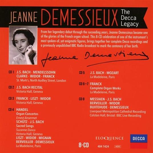 Decca Legacy - CD Audio di Jeanne Demessieux - 2