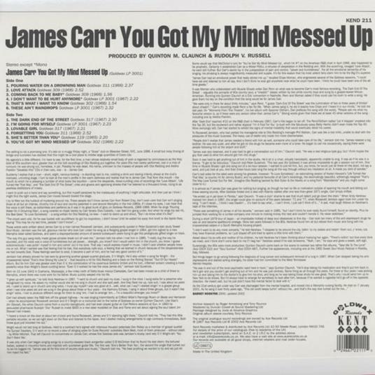 You Got My Mind Messed Up - Vinile LP di James Carr - 2