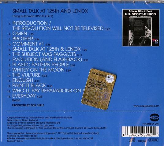 Small Talk at 125th Andlenox - CD Audio di Gil Scott-Heron - 2