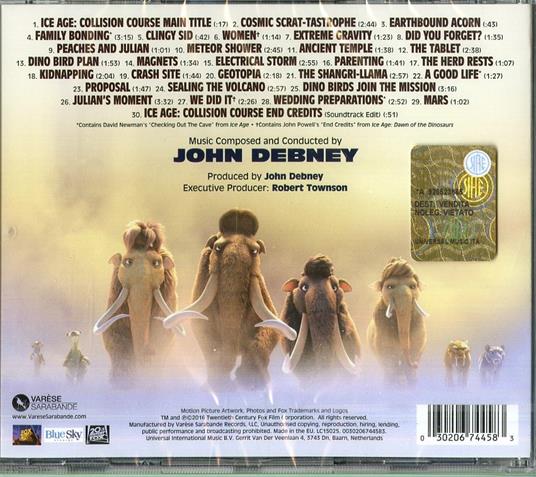 L'era Glaciale. in Rotta di Collisione (Colonna sonora) - CD Audio di John Debney - 2