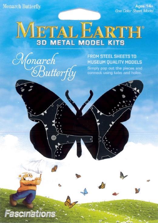 Farfalla Monarch Butterfly Metal Earth 3D Model Kit MMS123