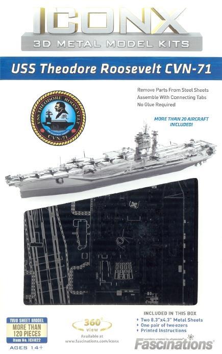 Uss Theodore Roosevelt Cvn-71 Portaerei Aircraft Carrier Metal Earth 3D Model Kit Icx022 - 2