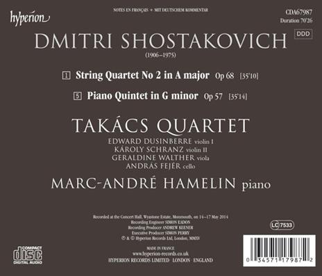 Quintetto con pianoforte - Quartetto op.2 - CD Audio di Dmitri Shostakovich,Marc-André Hamelin - 2