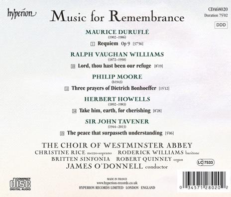 Music for Remembrance - CD Audio di James O'Donnell,Britten Sinfonia,Westminster Abbey Choir - 2