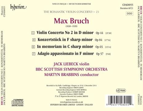 Concerto per violino - CD Audio di Max Bruch - 2