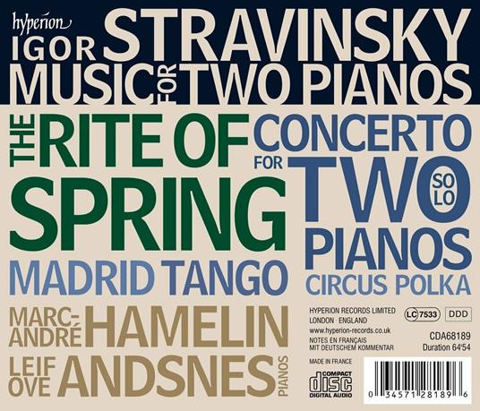 Musica per pianoforte a 4 mani - CD Audio di Igor Stravinsky,Leif Ove Andsnes,Marc-André Hamelin - 2