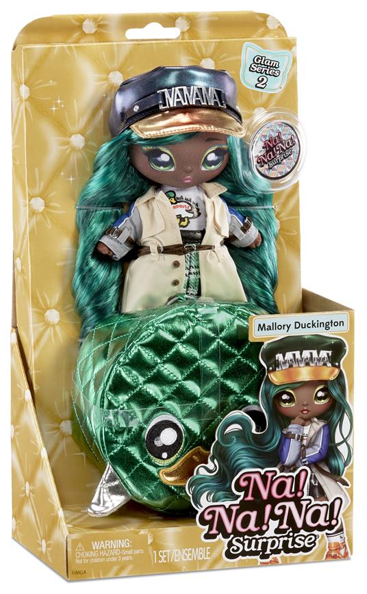 Na! Na! Na! Surprise 2-in-1 Fashion Doll and Purse Glam Series 2- Mallory Duckington (Mallard Duck) - 2