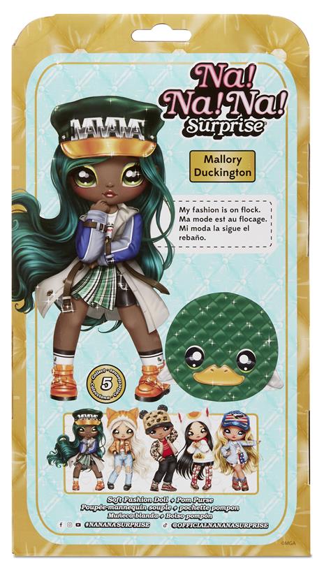 Na! Na! Na! Surprise 2-in-1 Fashion Doll and Purse Glam Series 2- Mallory Duckington (Mallard Duck) - 4
