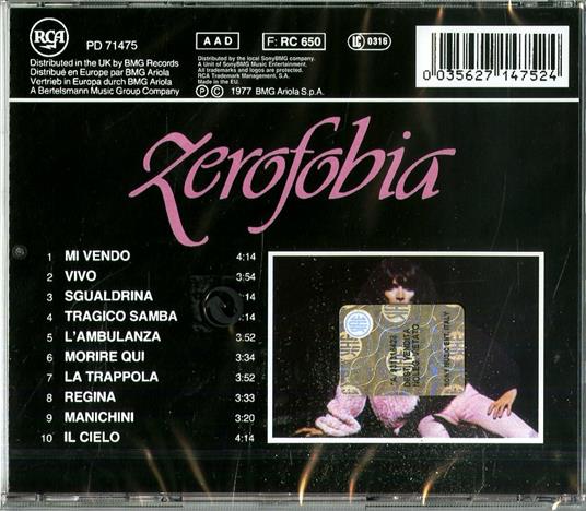 Zerofobia - CD Audio di Renato Zero - 2