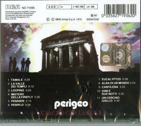 La valle dei templi - CD Audio di Perigeo - 2