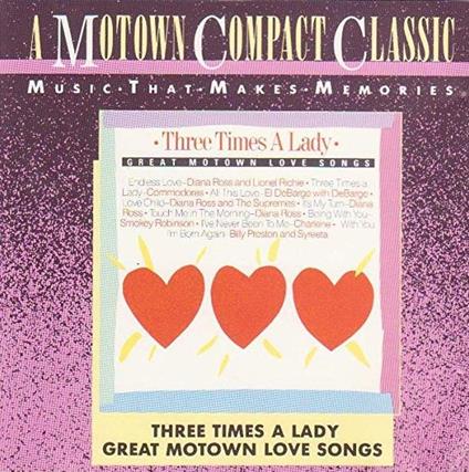 Motown. Three Time A Lady - Great Motown Love Songs - CD Audio