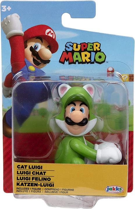 Nintendo Super Mario Cat Luigi Figura 6,5cm Jakks Pacific - 6