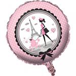 Pallone Fashion Paris. Palloncino In Foil Mylar Gonfiabile Ad Aria O Elio Ã45Cm