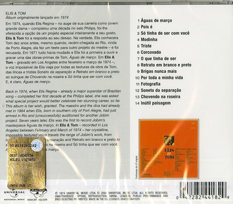 Elis & Tom - CD Audio di Antonio Carlos Jobim,Elis Regina - 2