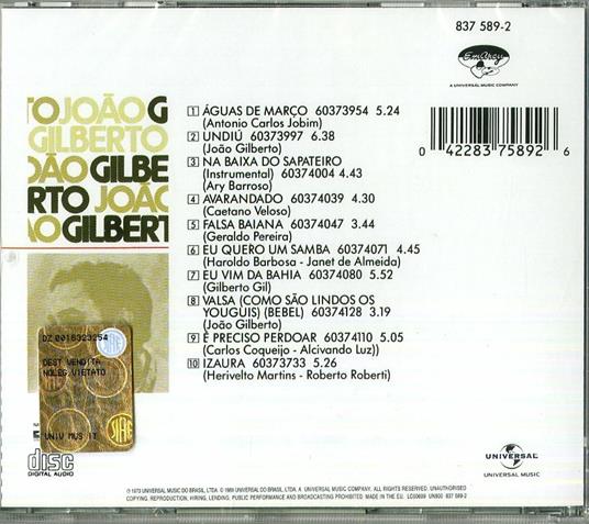 Joao Gilberto - CD Audio di Joao Gilberto - 2