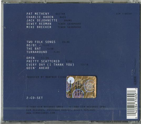 80/81 - CD Audio di Charlie Haden,Pat Metheny,Michael Brecker,Jack DeJohnette,Dewey Redman - 2