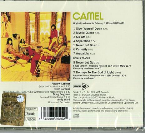 Camel - CD Audio di Camel - 2