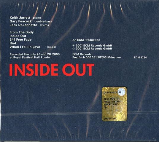 Inside out - CD Audio di Keith Jarrett,Gary Peacock,Jack DeJohnette - 2