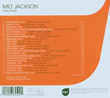 Early MJQ - CD Audio di Milt Jackson - 2