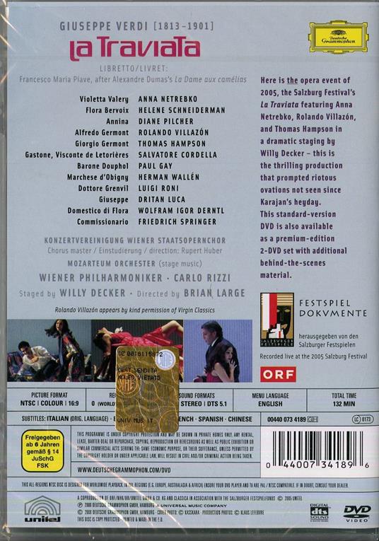 Giuseppe Verdi. La Traviata (DVD) - DVD di Giuseppe Verdi,Anna Netrebko - 2