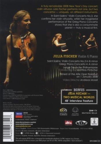 Julia Fischer. Violin & Piano (DVD) - DVD di Edvard Grieg,Camille Saint-Saëns,Matthias Pintscher,Julia Fischer,Junge Deutsche Philharmonie - 2