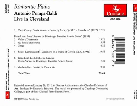 Romantic Piano - CD Audio di Antonio Pompa-Baldi - 2