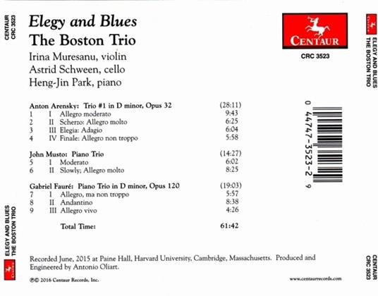 Elegy And Blues - CD Audio di Boston Trio - 2