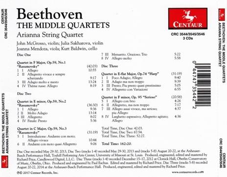 Quartetti di mezzo - CD Audio di Ludwig van Beethoven - 2