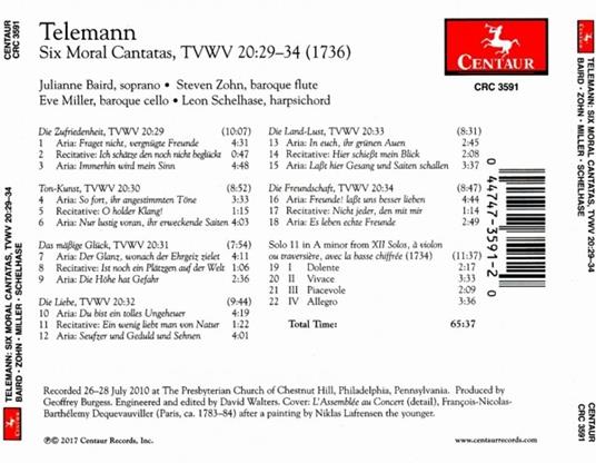 6 Cantate morali - CD Audio di Georg Philipp Telemann - 2