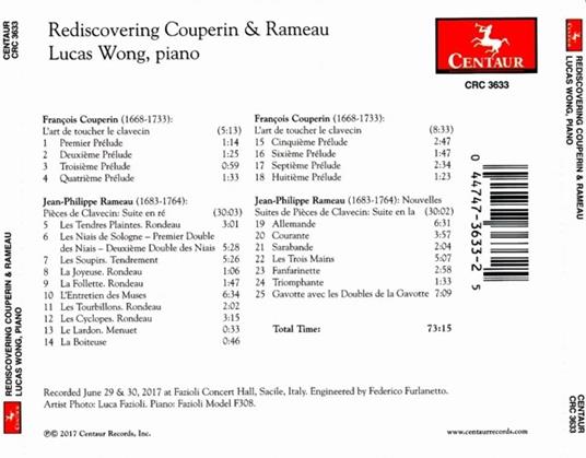 Rediscovering Couperin & Rameau - CD Audio di Lucas Wong - 2