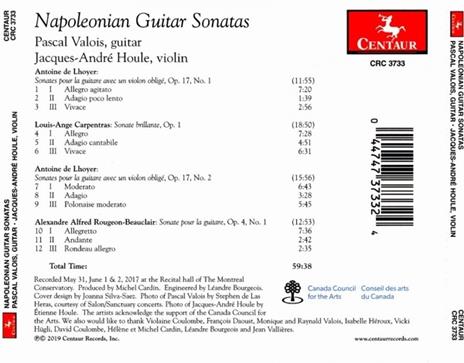 Napoleonian Guitar Sonatas - CD Audio di Pascal Valois - 2