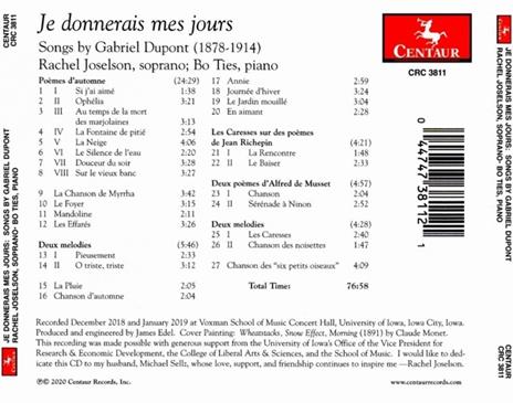 Je Donnerais Mes Jours - CD Audio di Rachel Joselson - 2