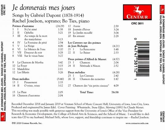 Je Donnerais Mes Jours - CD Audio di Rachel Joselson - 2