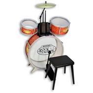 Rock Drummer. Batteria Grancassa con Pedale 2 Tamburi Piatto Metallico con Sgabello. Bontempi (51 4504 )