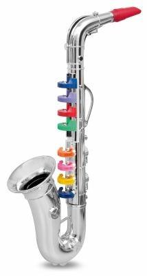 Toy Band Play. Sassofono Cromato Grande a 8 Chiavi/Note Colorate. Bontempi (32 4331) - 2