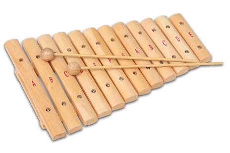 Xilofono a 12 note in legno . 2 bacchette in dotazione - 2