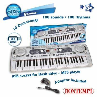 Tastiera 54 Tasti con Display Lcd 100 Suoni. Polifonia 4 Note. Bontempi (16 5415) - 5