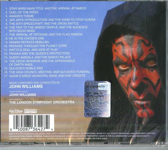 Star Wars. The Phantom Menace (Colonna sonora) - CD Audio - 2