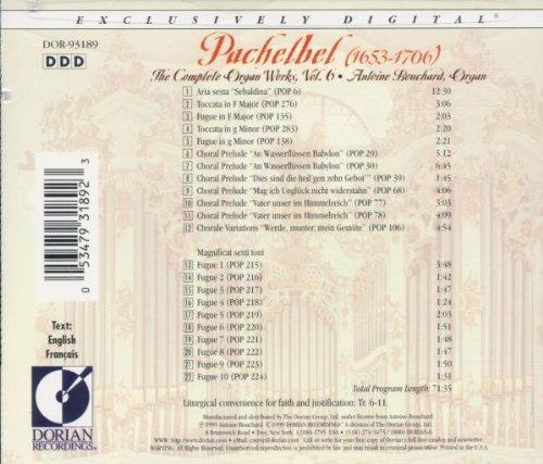 Musica per Organo vol.6 - CD Audio di Johann Pachelbel - 2