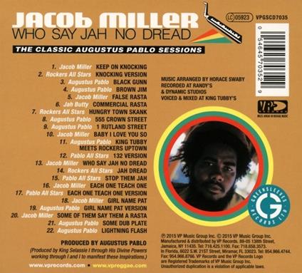 Who Say Jah No Dread - CD Audio di Jacob Miller